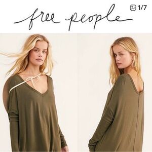 Free People Long Sleeve V-Neck Top